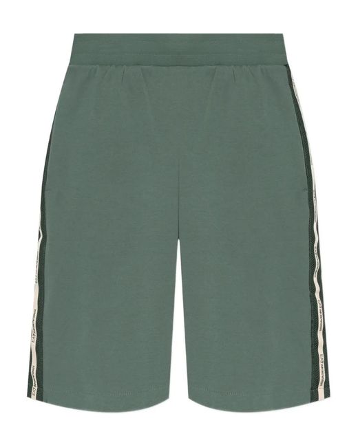EA7 Green Side-Stripe Shorts for men