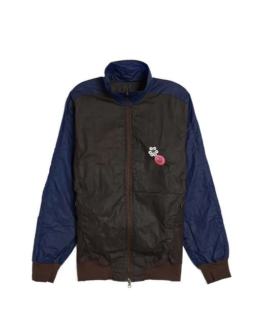 ALEX ZONO Blue Appliqué Zip Track Jacket