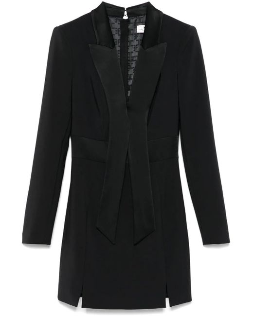 Elisabetta Franchi Black Krepp-Minikleid mit Satinrevers