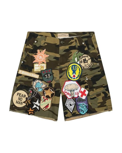 Short Patchwork À Poches Cargo Godspeed pour homme en coloris Green
