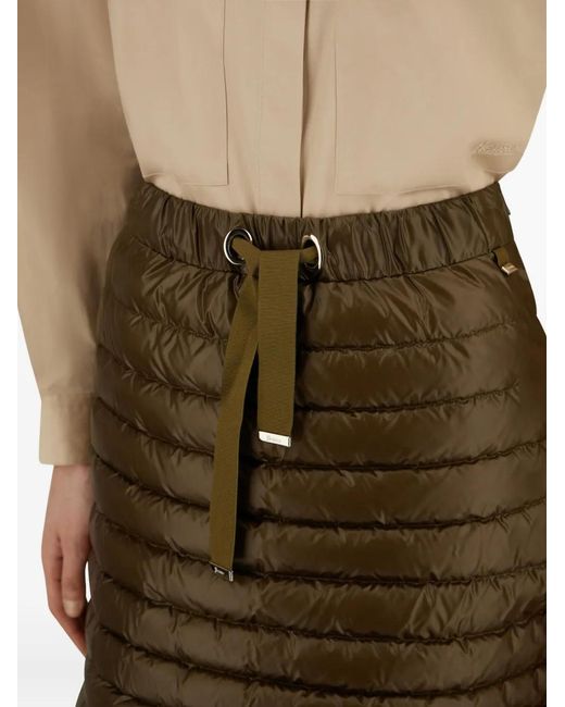 Herno Brown Quilted Drawstring Mini Skirt