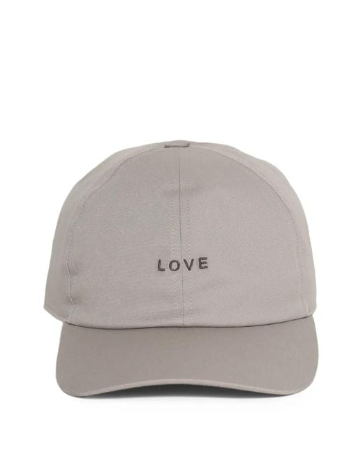 Rick Owens Gray Lettering-Embroidery Baseball Cap for men