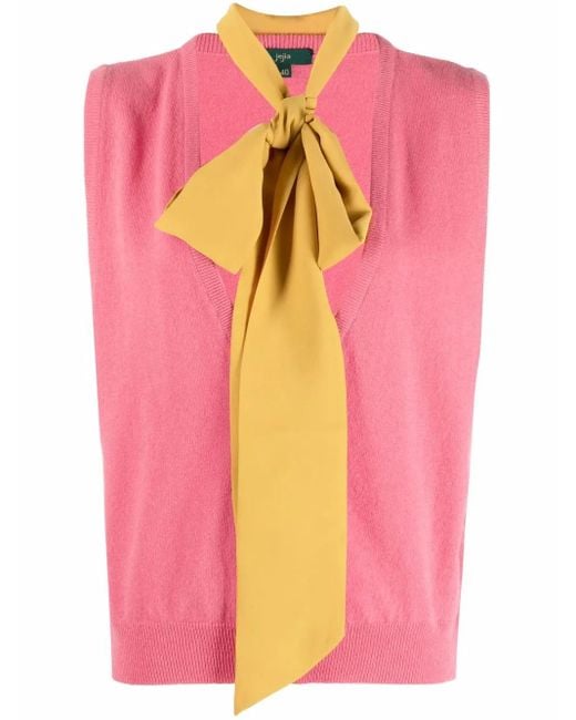 Jejia Pink Knot-Detail Knit Vest