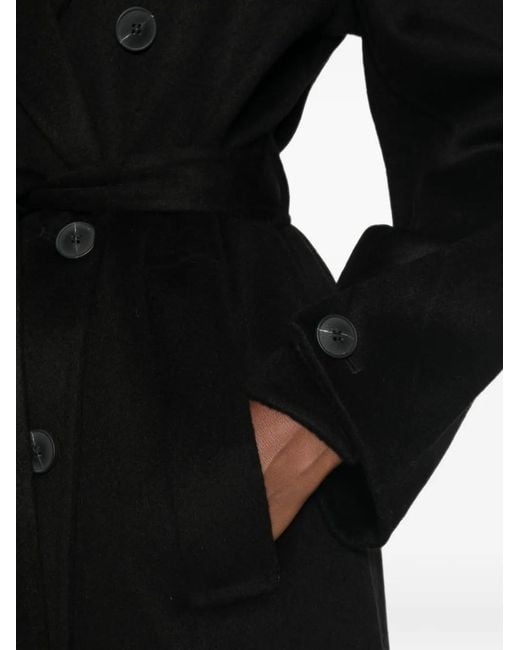 The Dynamis Studio Black Double-Breasted Belted Coat