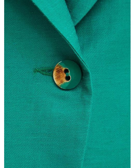 La Petite Francaise Green Voyante Button Flap-Pocket Blazer