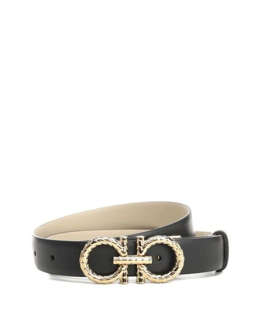 Ferragamo Black Logo-Buckle Belt