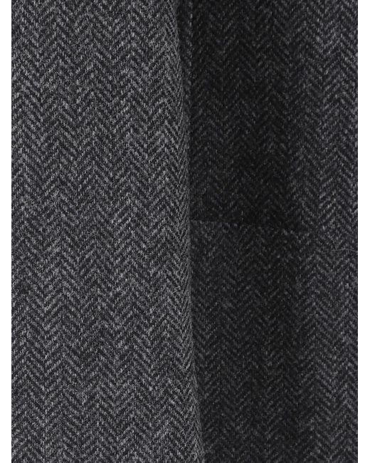 Tagliatore Black Herringbone Double-Breasted Jacket for men