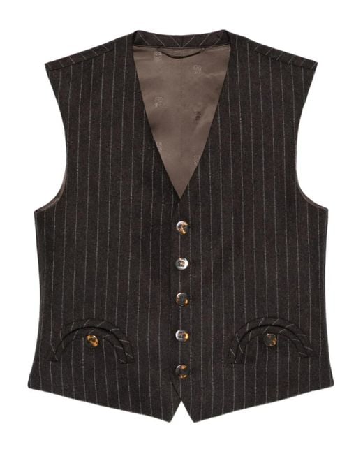 Blazé Milano Black Pinstripe Buttoned Waistcoat