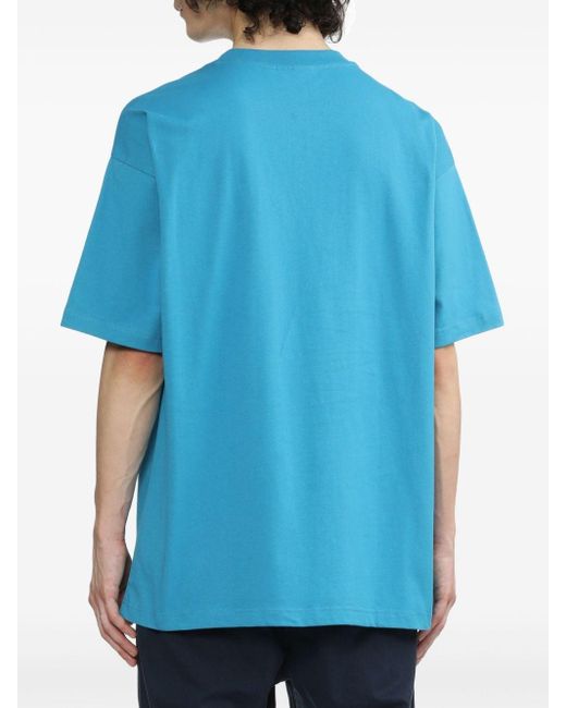 Chocoolate Blue Bear-print Cotton T-shirt for men