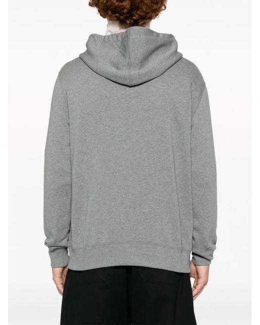 Etro Gray Logo-Stamp Cotton Hoodie for men