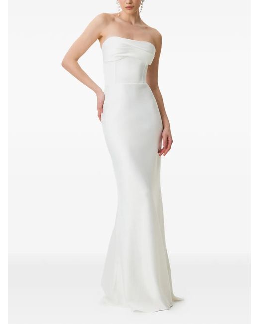 Framboise White Robe-Bustier Lyris À Coupe Longue