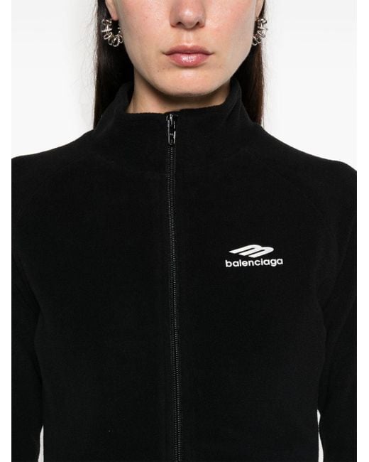 Balenciaga Black Fleece-Skijacke mit Reißverschluss