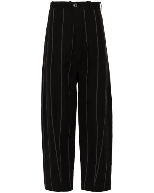 Jan Jan Van Essche Black Stripped Trousers for men