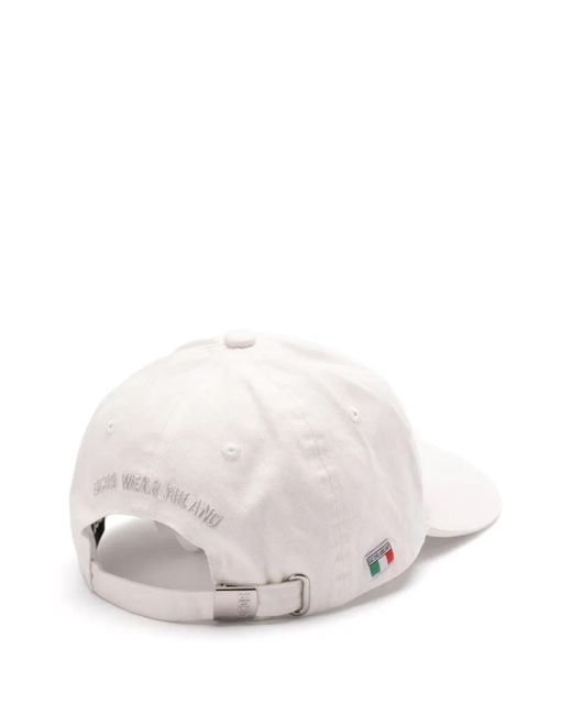 Gcds White Logo-Embroidered Cap