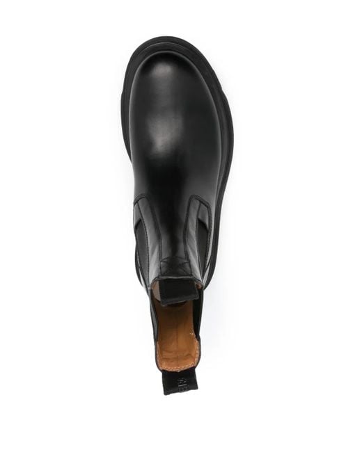 Buttero Black Leather Chelsea Boots for men