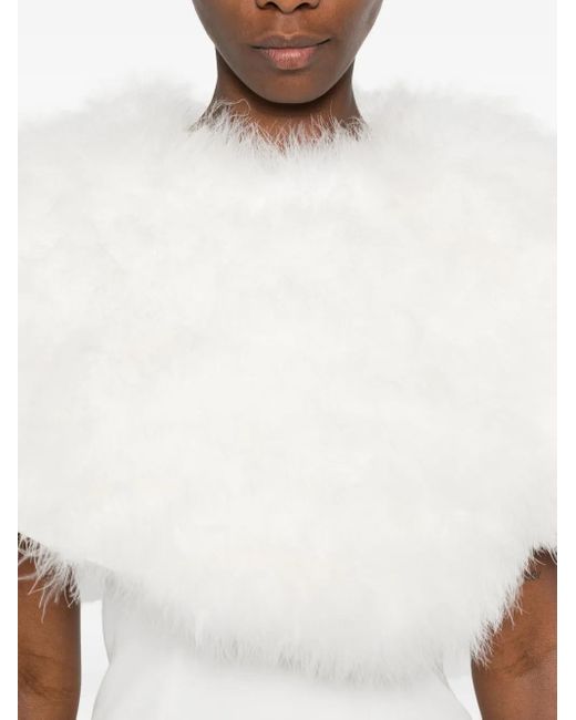 GIUSEPPE DI MORABITO White Kleid mit Federn