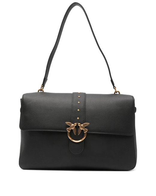 Pinko Black Love One Leather Shoulder Bag
