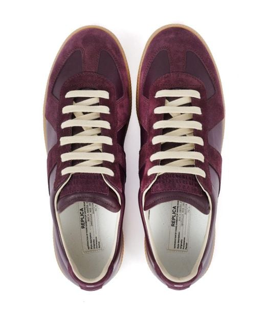 Maison Margiela Replica Leren Sneakers in het Purple voor heren
