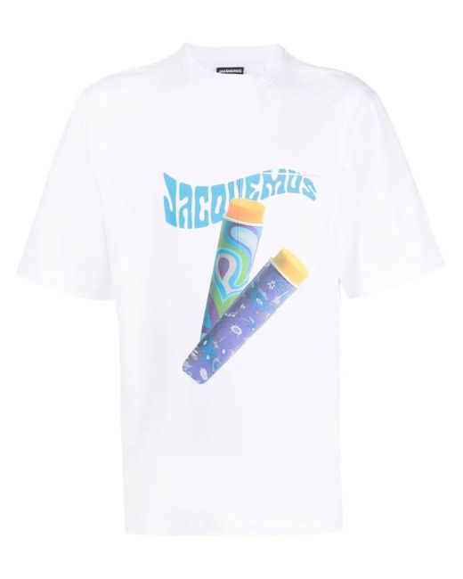 Jacquemus T-shirt Met Print in het White voor heren