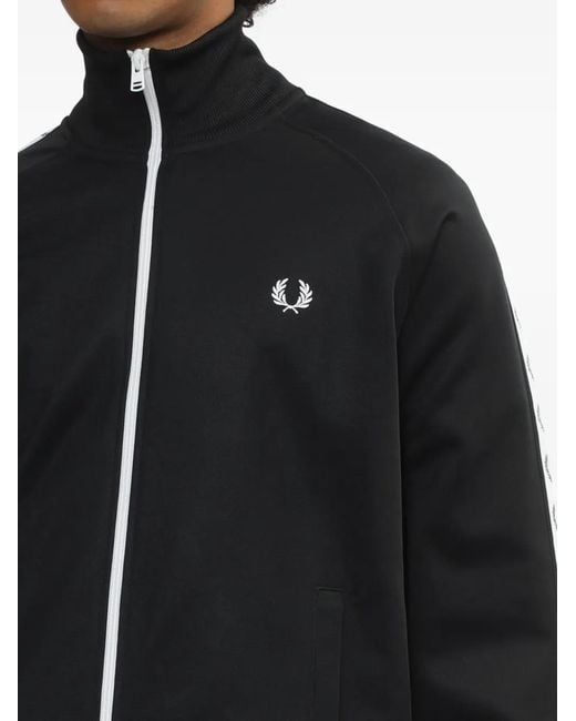 Fred Perry Black Taped Track Sweatshirt for men