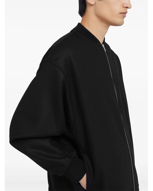 Jil Sander Black Zip-Up Sweatshirt for men