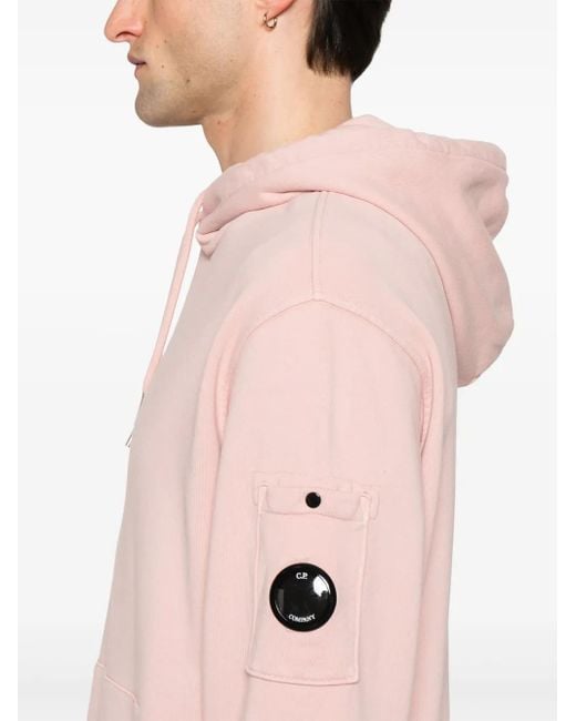 C P Company Pink Lens-Detail Hoodie for men