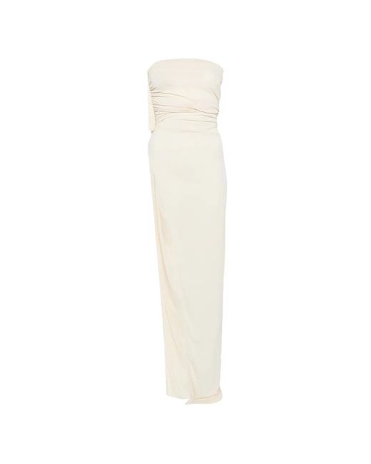 Rick Owens White Ruched Split Top