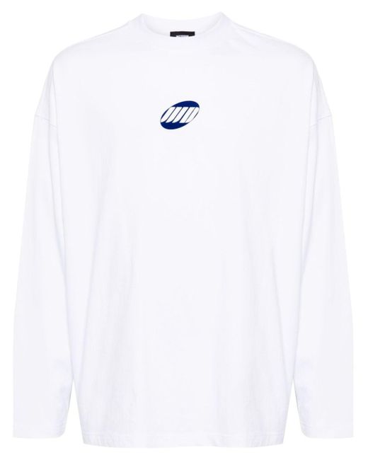 we11done White Logo-print Cotton T-shirt for men