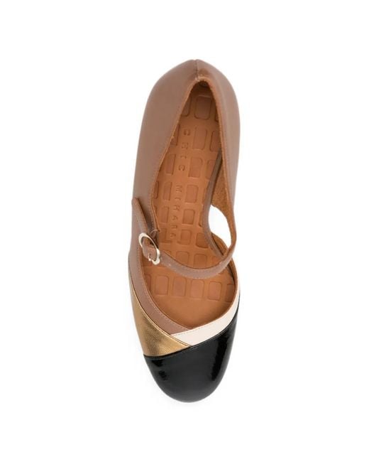 Chie Mihara Brown Colour-Block Buckle-Fastening Pumps