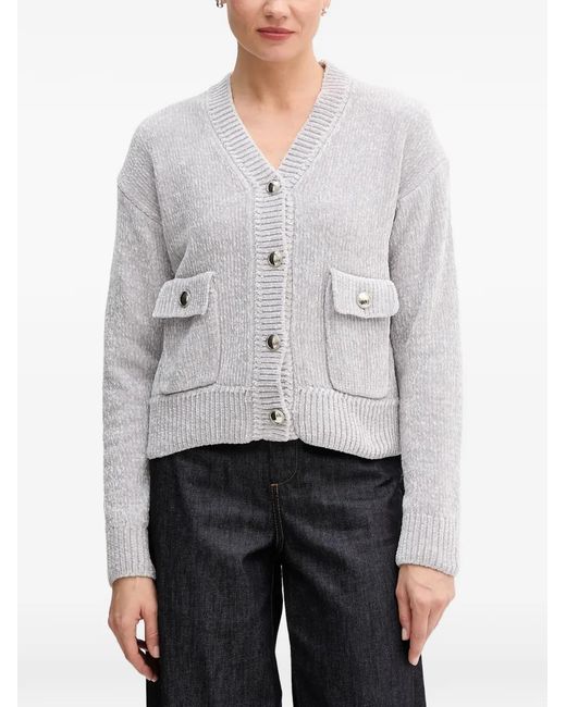 MARC AUREL Gray Pocket Button Cardigan