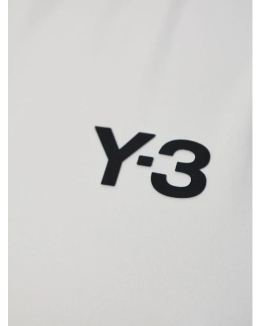 Y-3 White Zip-Front Logo Top