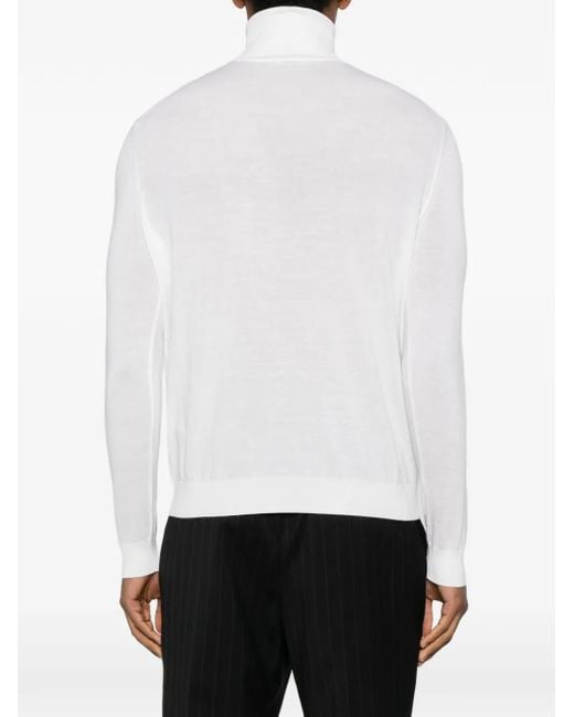 Malo Strickoberteil mit Rollkragen in White für Herren