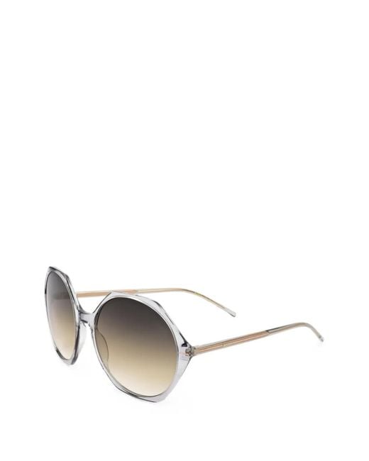 Boss White Geometric-Frame Sunglasses