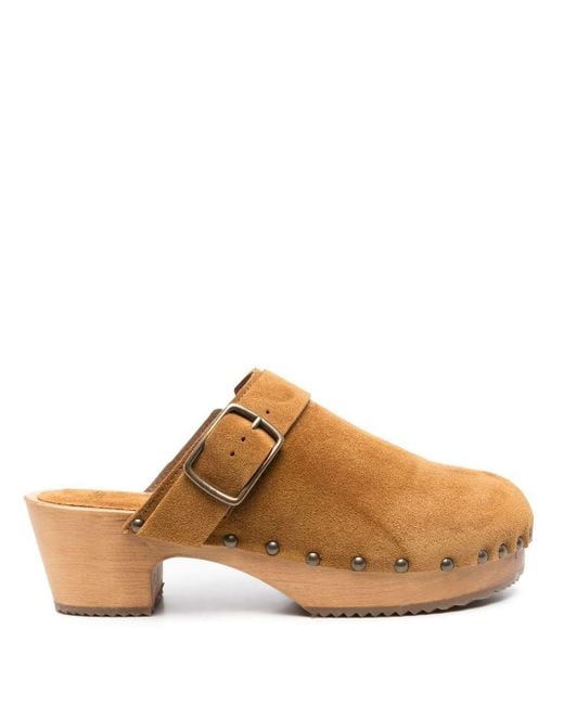 Ba&sh Studded Leather Clog Mules in Brown Lyst Canada