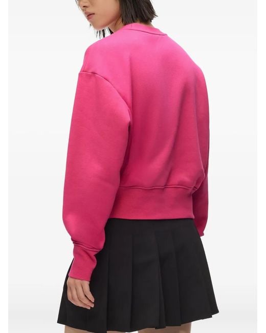 Karl Lagerfeld Red Monogram-Print Crew-Neck Sweatshirt