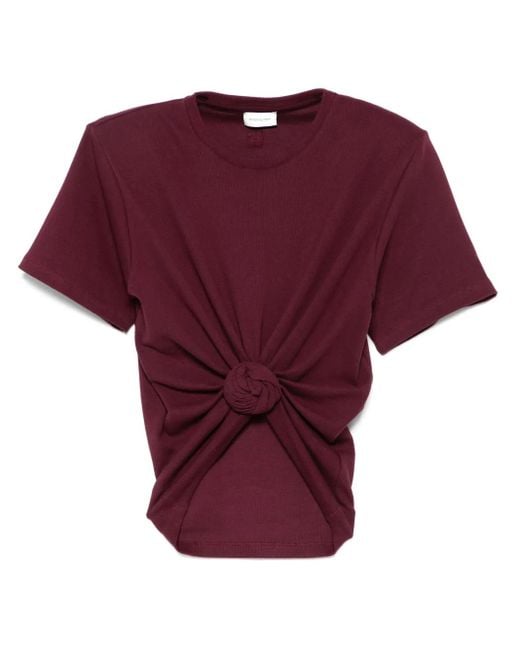 Magda Butrym Red Knotted T-Shirt