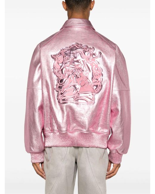 Off-White c/o Virgil Abloh Pink Scorpio Lea Bomber Jacket for men