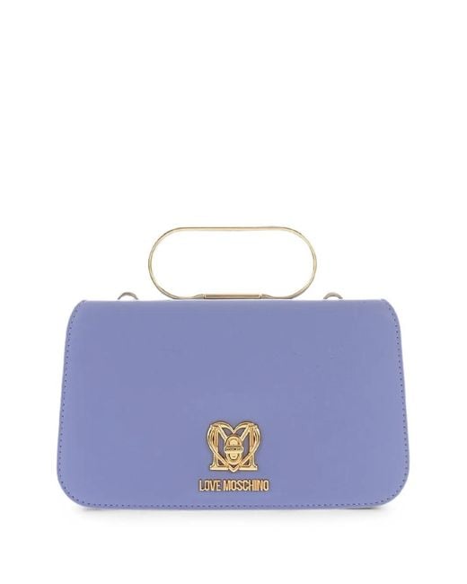 Love Moschino Purple Logo-Plaque Tote Bag