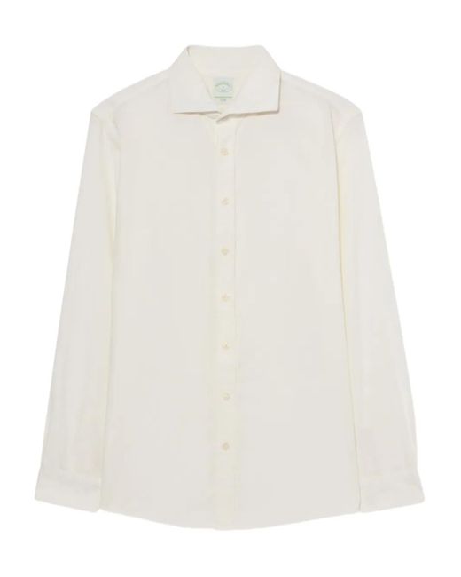 Brooks Brothers White Slim-Fit Cotton Shirt for men