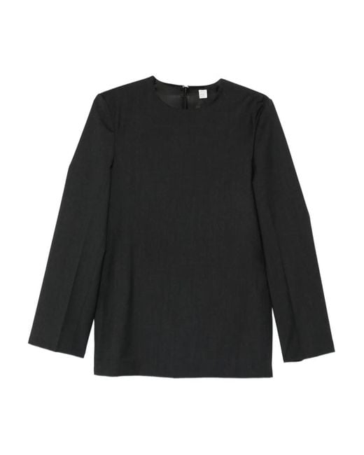 Totême Black Long-Sleeve Blouse