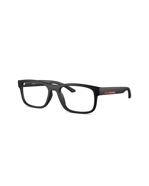 Prada Linea Rossa Brown Rectangle-Frame Glasses for men