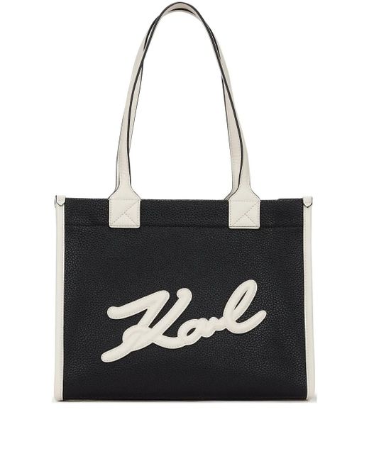 Karl Lagerfeld Black K/Skuare Textured Tote Bag
