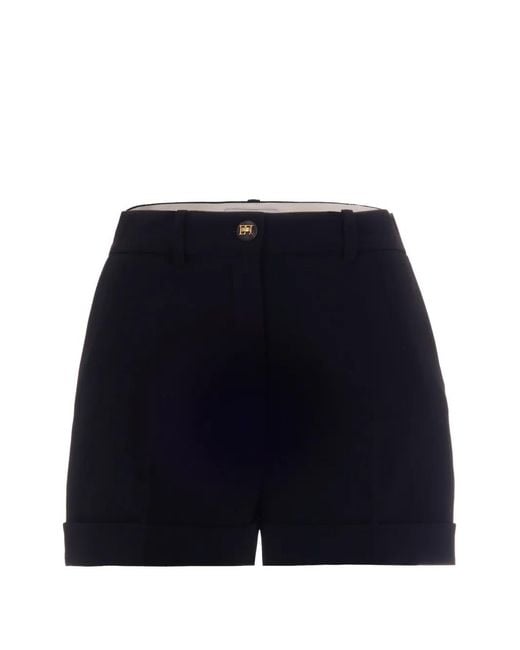 Elisabetta Franchi Blue Button-Fastening Shorts