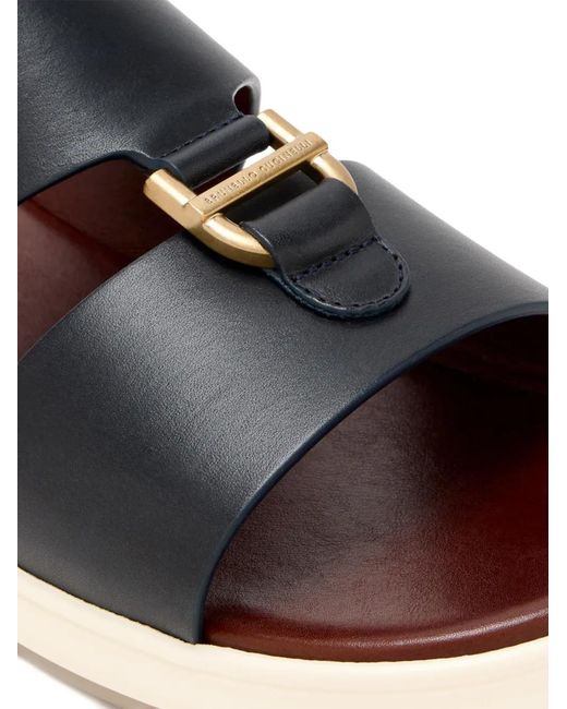 Brunello Cucinelli Black Cutout Hardware Sandals for men