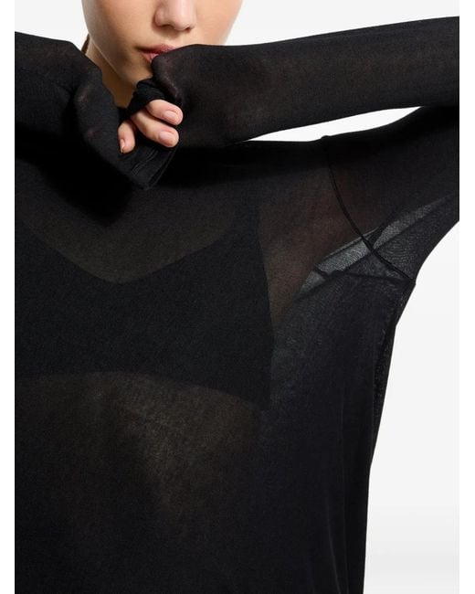 MARCELLA Black Iris Asymmetrical Drape Tunic