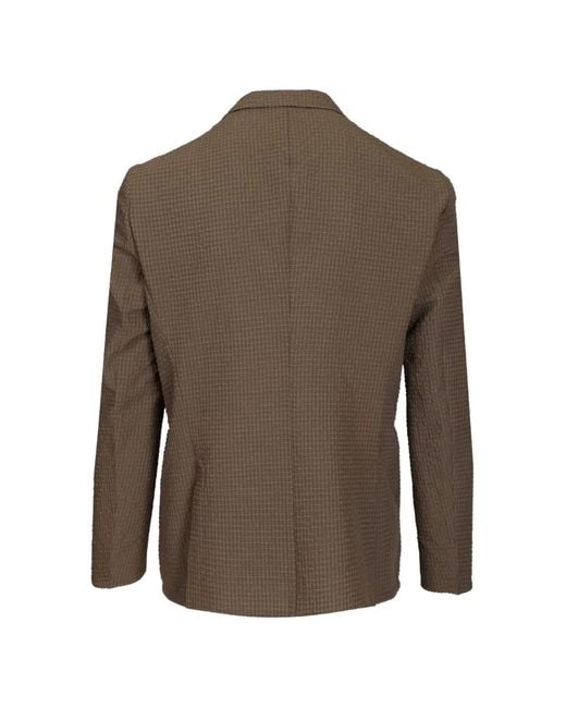 Emporio Armani Brown Button Pattern Blazer for men