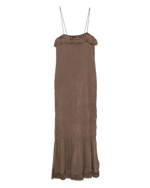 By Malene Birger Brown Nova Fringed Maxi Dress