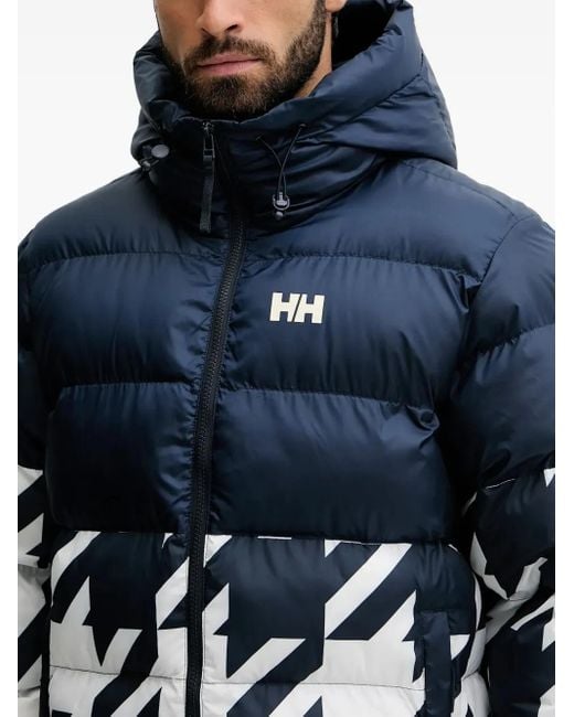 Helly Hansen Blue Oslo Graphic-Print Puffer Jacket for men