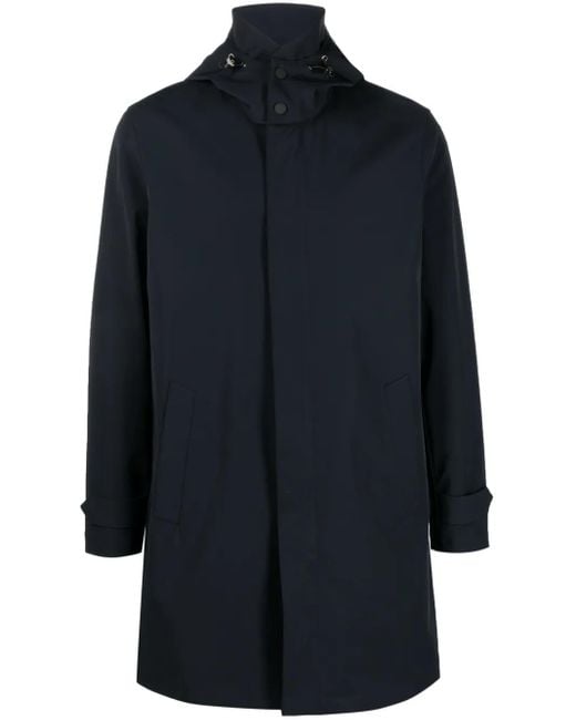 Boggi Blue Concealed-Front Shirt Raincoat for men