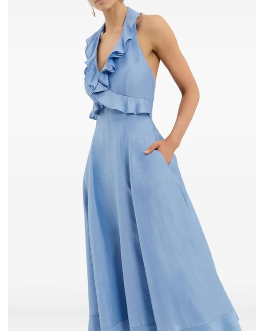 Robe Mi-Longue À Volants Rebecca Vallance en coloris Blue